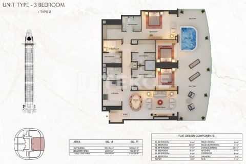 Wohnung zum Verkauf in Dubai, VAE 3 Schlafzimmer, 214 m2 Nr. 646102 - Foto 24