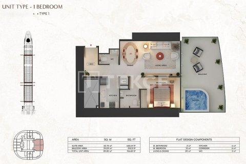 Wohnung zum Verkauf in Dubai, VAE 3 Schlafzimmer, 214 m2 Nr. 646102 - Foto 28
