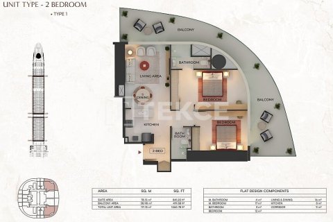 Wohnung zum Verkauf in Dubai, VAE 3 Schlafzimmer, 214 m2 Nr. 646102 - Foto 30