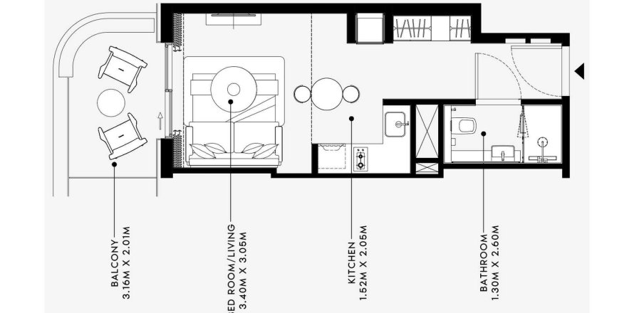 Dubai South (Dubai World Central)、Dubai、UAEにあるマンション 1部屋、37 m2 No690690