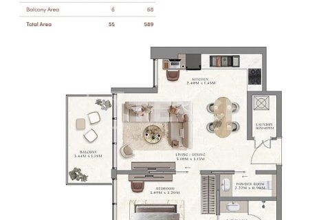 Apartman u gradu Jebel Ali, Dubai, UAE 1 spavaća soba, 58 m2 Br. 764502 - Slika 12