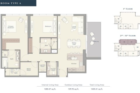 Пәтер THE QUAYSIDE RESIDENCES, Бизнес-Бэй, Дубай, БАӘ-да 1 бөлме, 50 м² № 704879 - фото 9
