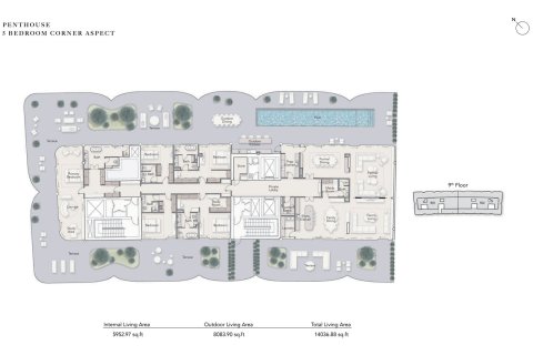 Penthouse lakás az OCEAN HOUSE lakóparkban itt: Palm Jumeirah, Dubai, EAE, 5 hálószoba, 1304 m², azonosító: 704878 - fénykép 7