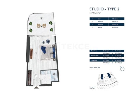 Apartment sa Ras Al Khaimah, UAE 1 silid, 47 sq.m. № 693313 - larawan 12