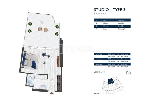 Apartment sa Ras Al Khaimah, UAE 1 silid, 47 sq.m. № 693313 - larawan 13