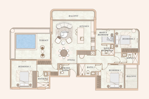 Apartment in Al Furjan, Dubai, UAE 1 bedroom, 75 sq.m. № 690133 - photo 7
