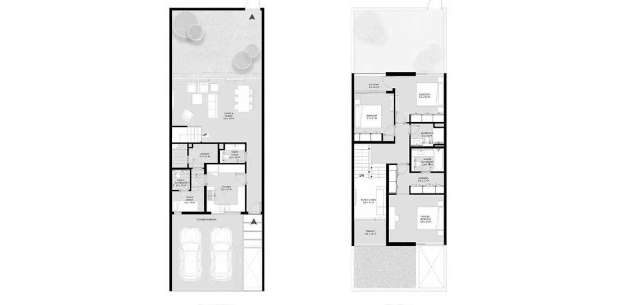 Floor plan «3BR TOWNHOUSE», 3 bedrooms, in Masaar 3 Sedra