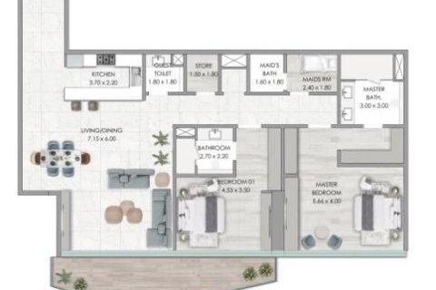 Appartamento in vendita a Dubai Marina, Dubai, EAU 2 camere da letto, 188 mq. № 704667 - foto 19