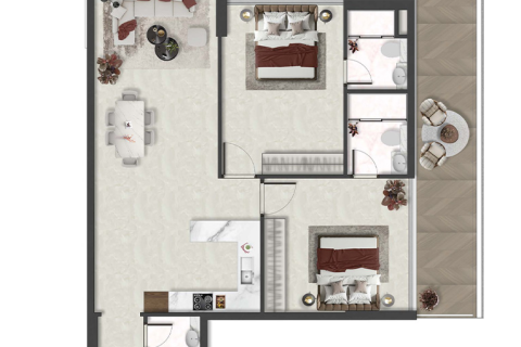Appartement à vendre à  Al Marjan Island, Ras Al Khaimah, EAU 1 chambre, 91 m2 № 704461 - photo 18