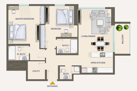 Dzīvoklis Nexara Tower by 7th Key Jumeirah Village Circle, Dubaijā, AAE 1 istaba, 61 m2 Nr. 728580 - attēls 17