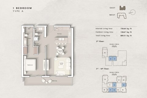 Apartment sa ART BAY sa Al Jaddaf, Dubai, UAE 1 silid, 40 sq.m. № 728581 - larawan 17