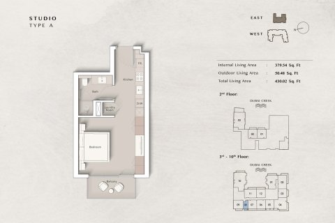 Apartment sa ART BAY sa Al Jaddaf, Dubai, UAE 1 silid, 40 sq.m. № 728581 - larawan 16