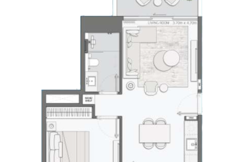 Wohnung zum Verkauf in Ras Al Khor, Dubai, VAE 1 Schlafzimmer Nr. 689730 - Foto 6