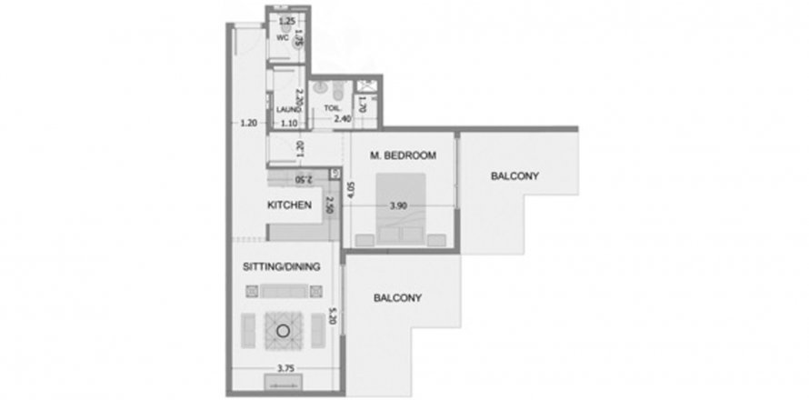 Apartmán v Mayas Sea View v Dubai, SAE 1 spálňa, 99.78 m2 č. 536524