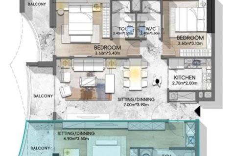 Apartemen di Dubai, UEA 1 kamar tidur, 65 m2 nomor 704435 - foto 22