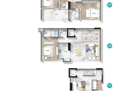 Apartemen di Dubai, UEA 1 kamar tidur, 65 m2 nomor 704435 - foto 23