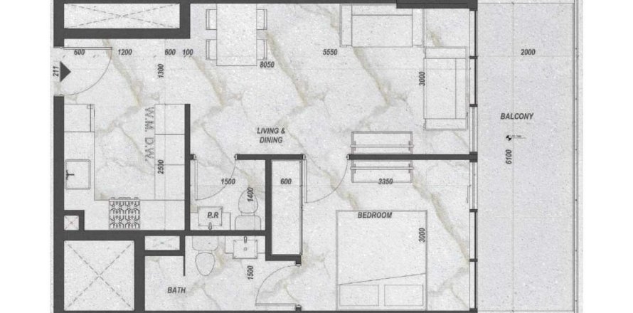 Apartmen di Zyra Hills di International City, Dubai, UAE 1 bilik tidur, 66.02 meter persegi № 657158
