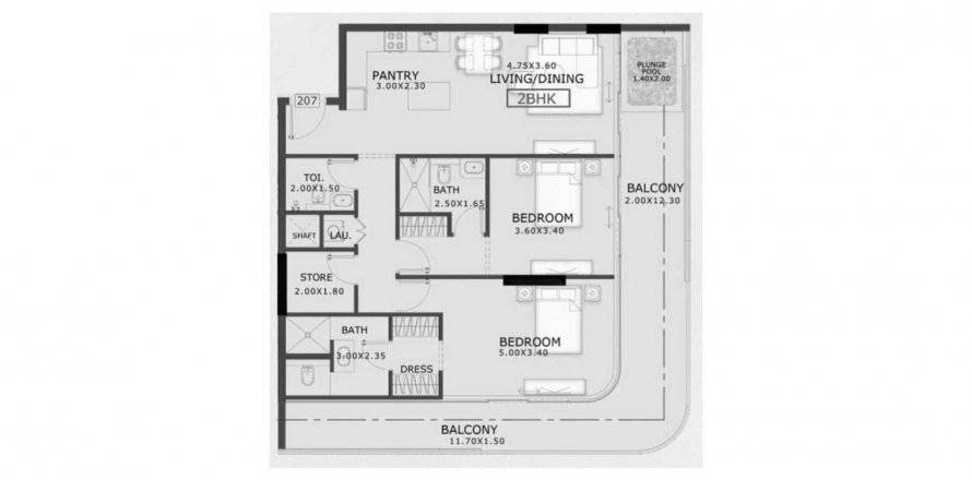Appartement in Jumeirah Village Circle, Dubai, VAE 2 slaapkamers, 139.73 vr.m. nr 427197