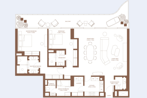 Пәтер Dubai Creek Harbour (The Lagoons), Дубай, БАӘ-да 1 жатын бөлме, 98 м² № 704652 - фото 13