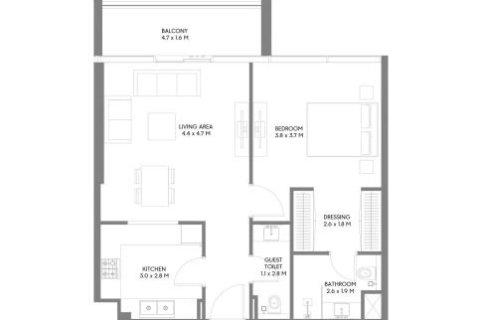 Huoneisto Aljada, Sharjah, Arabiemiraatit 1 makuuhuone, 76 m2 № 704501 - kuva 6