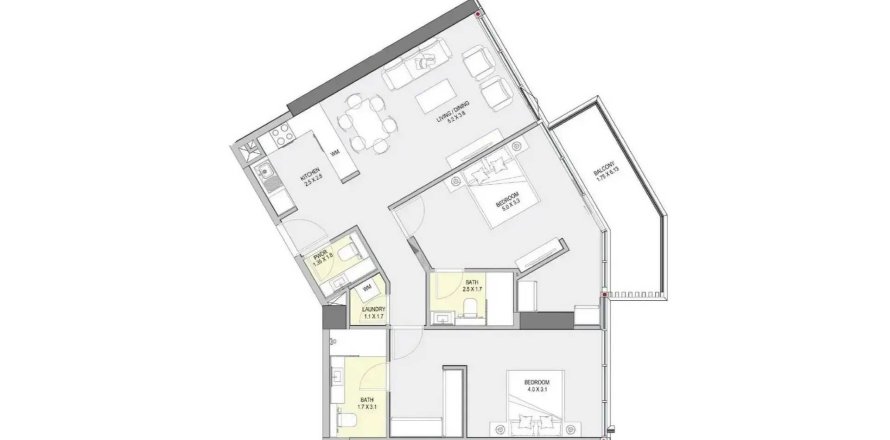 Apartamento en Nadd Al Sheba, Dubai, EAU 2 dormitorios, 107.67 m² № 715015