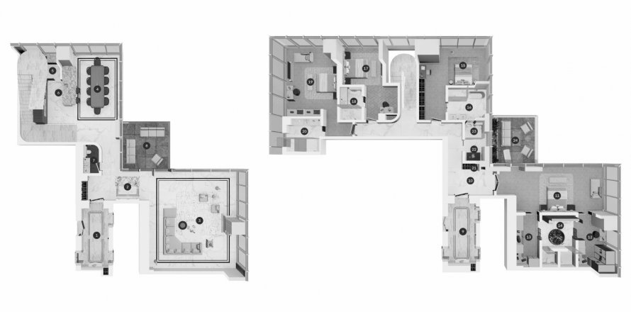 Floor plan «Waldorf Astoria Residences», 4 bedrooms, in Waldorf Astoria Residences