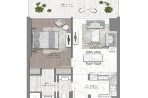 Apartmen di Dubai Harbour, UAE 1 bilik tidur, 69 meter persegi № 690216 - foto 7