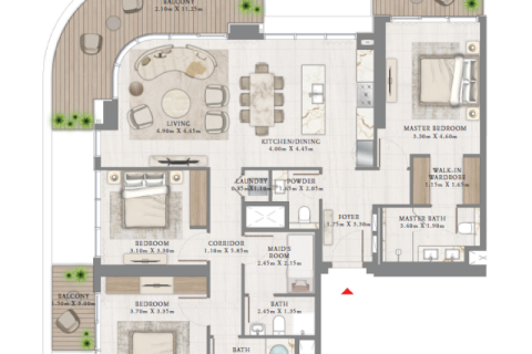 Wohnung zum Verkauf in Dubai Harbour, Dubai, VAE 1 Schlafzimmer, 69 m2 Nr. 690217 - Foto 9