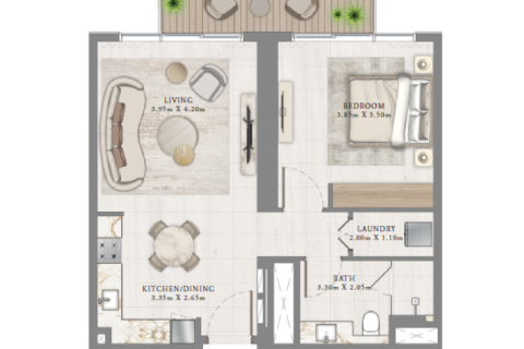 Wohnung zum Verkauf in Dubai Harbour, Dubai, VAE 1 Schlafzimmer, 69 m2 Nr. 690217 - Foto 7