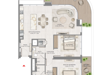 Wohnung zum Verkauf in Dubai Harbour, Dubai, VAE 1 Schlafzimmer, 69 m2 Nr. 690217 - Foto 8