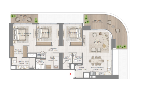 Wohnung zum Verkauf in Dubai Harbour, Dubai, VAE 1 Schlafzimmer, 69 m2 Nr. 690217 - Foto 10