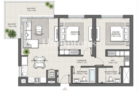 Apartman u Dubai Hills Estate, Dubai, UAE 2 spavaćih soba, 99.03459800 m2 Br. 706262 - fotografija 21