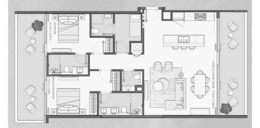 Ras Al Khor, Dubai, BAE’de daire 2 yatak odası, 163.32 m&sup2; No 609942