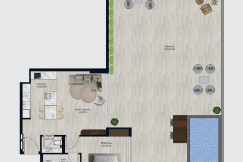 Apartment in Dubai, UAE 1 room, 32 sq.m. № 732737 - photo 6