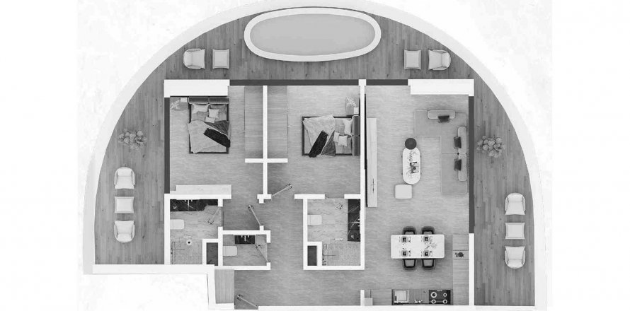 Jumeirah Village Circle、Dubai、UAEにあるマンション 2ベッドルーム、159.33 m2 No489660