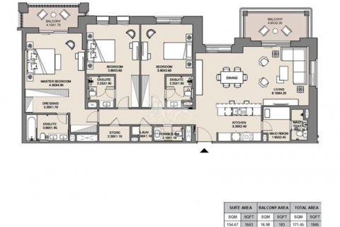 Wohnung zum Verkauf in Umm Suqeim, Dubai, VAE 3 Schlafzimmer, 171.4 m2 Nr. 574778 - Foto 14
