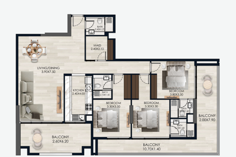 Dzīvoklis Dubaijā, AAE 1 istaba, 44 m2 Nr. 732733 - attēls 7