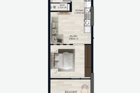 Dzīvoklis Dubaijā, AAE 1 istaba, 44 m2 Nr. 732733 - attēls 4