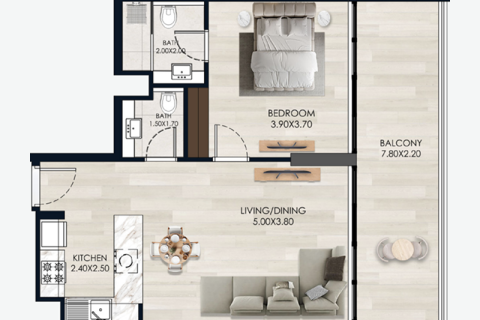 Dzīvoklis Dubaijā, AAE 1 istaba, 44 m2 Nr. 732733 - attēls 5