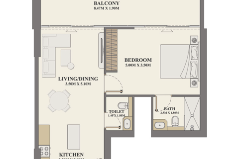 Huoneisto Al Furjan, Dubai, Arabiemiraatit 1 makuuhuone, 76 m2 № 732728 - kuva 6