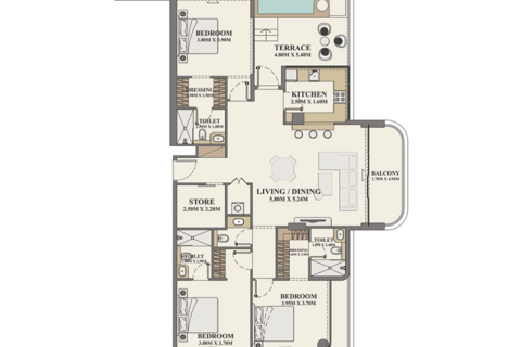 Huoneisto Al Furjan, Dubai, Arabiemiraatit 1 makuuhuone, 76 m2 № 732728 - kuva 9
