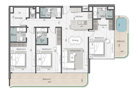 Dzīvoklis Jumeirah Village Circle, Dubaijā, AAE 1 istaba, 38 m2 Nr. 732734 - attēls 7