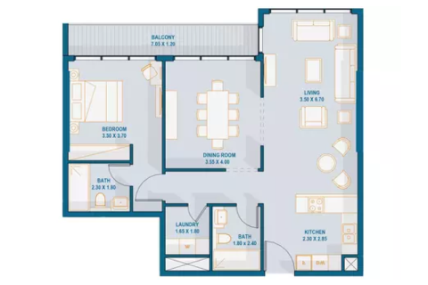 Apartamento en venta en Yas Island, Abu Dhabi, EAU 1 habitación, 42 m2 № 732803 - foto 7