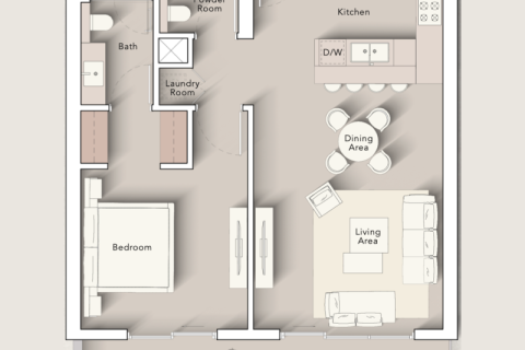 Apartment sa Al Jaddaf, Dubai, UAE 1 silid, 42 sq.m. № 732798 - larawan 7