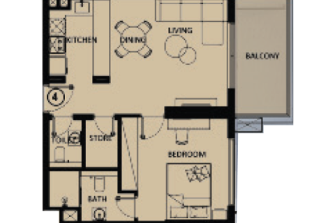 Apartment sa Jumeirah Village Triangle, Dubai, UAE 1 silid № 732799 - larawan 4
