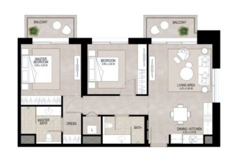 Apartmán v Town Square, Dubai, SAE 1 spálňa, 68 m2 č. 728514 - Fotografia 9
