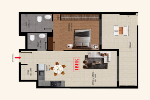 Apartmán v Arjan, Dubai, SAE 1 spálňa, 70 m2 č. 732658 - Fotografia 6