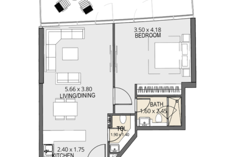Apartment sa Al Jaddaf, Dubai, UAE 1 silid, 41 sq.m. № 732720 - larawan 7