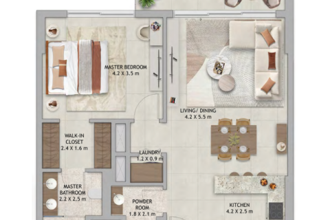 Apartman u gradu Dubai Land, UAE 1 spavaća soba, 68 m2 Br. 732660 - Slika 8