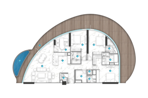 Apartmen di Al Marjan Island, Ras Al Khaimah, UAE 1 bilik tidur, 47 meter persegi № 689968 - foto 11